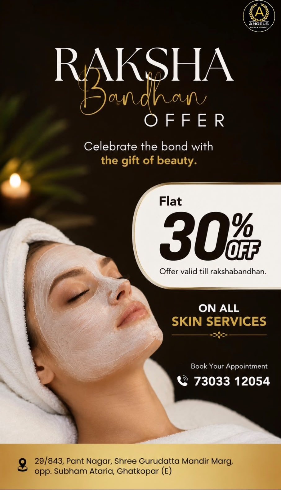 Flat 30% Off All Skin Services official poster at Angels Salon